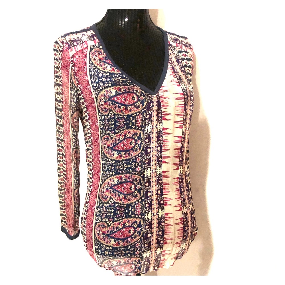 Lucky Brand Paisley Sheer Blouse